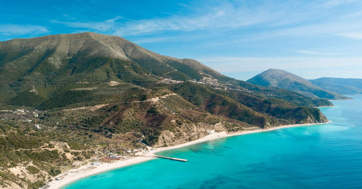 Buneci beach in Himare, Albania